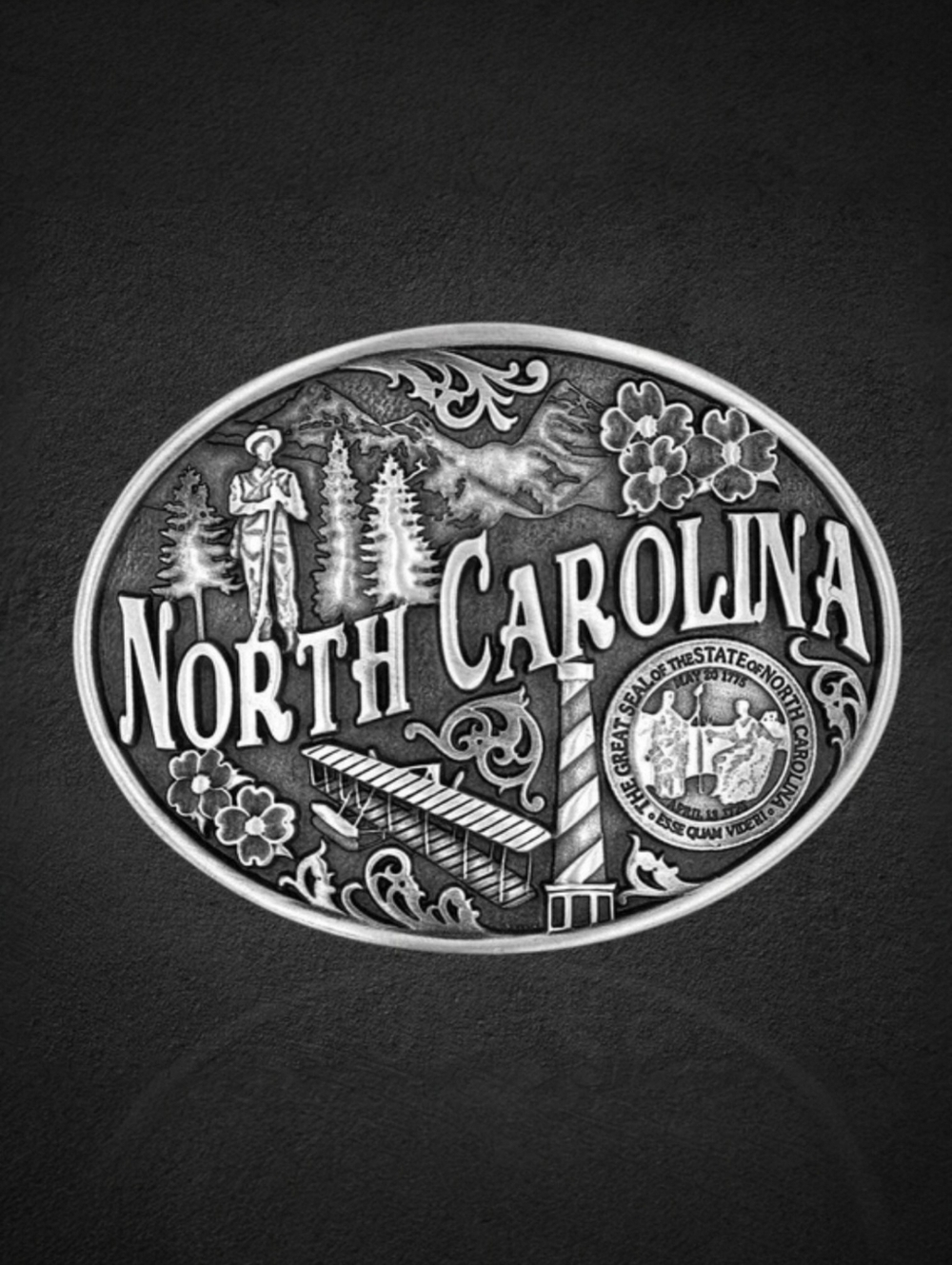 Montana Silversmiths North Carolina State Heritage Belt‎ Buckle Retail $45 - NEW